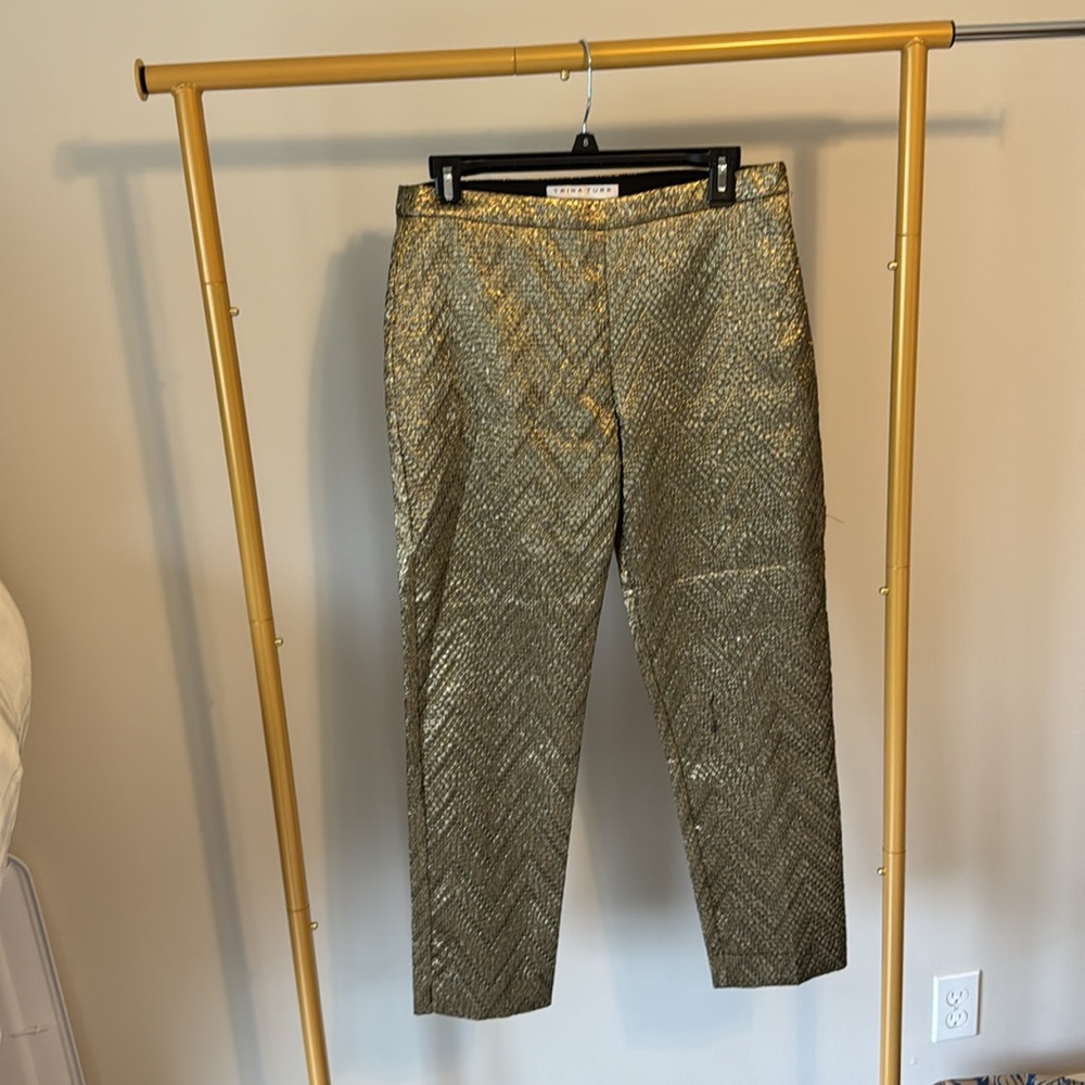Never worn - gold chevron stretch pant - Picture 2 of 7